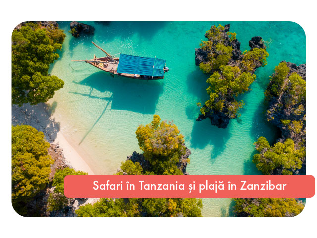 Safari in Tanzania si plaja in Zanzibar